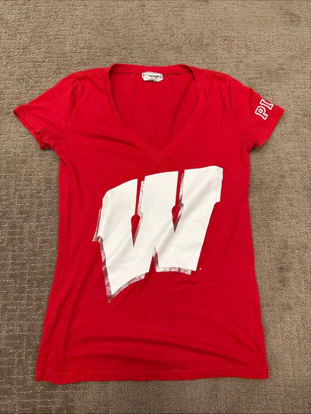PINK Victoria's Secret UW Madison V-Neck Tee